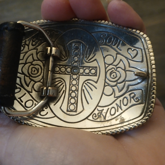 Brighton Heart Soul Love Honor Leather Belt. - Picture 5 of 15